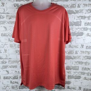 Nike Basketball Texture Tee Shirt XXL Crimson Coral Red Sleeve Swoosh Gravity